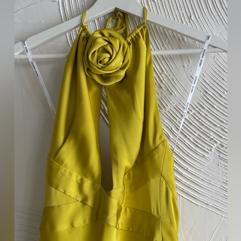 Ronny Kobo Satin Rosette Maxi Dress - Picture 4 of 7